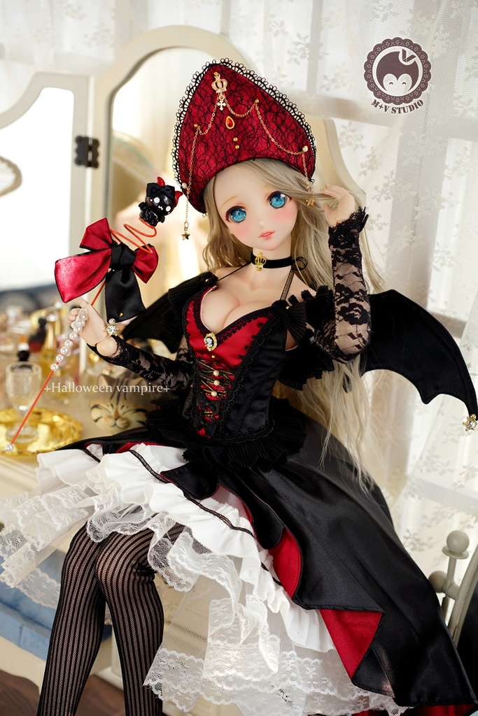 DD(L/寄せ胸)、DDdy、ハロウィン女王ヴァンパイアさんドレス10点セット