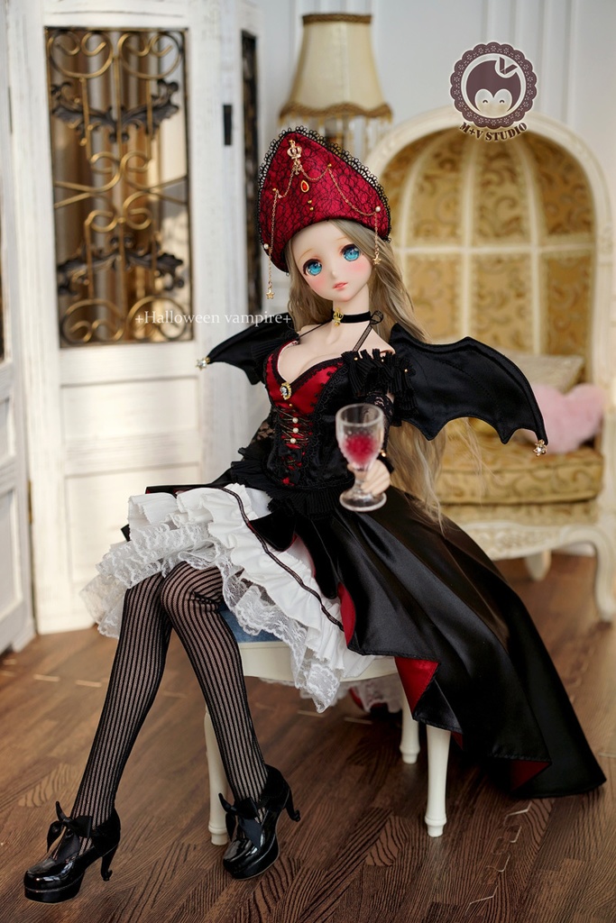 DD(L/寄せ胸)、DDdy、ハロウィン女王ヴァンパイアさんドレス10点セット