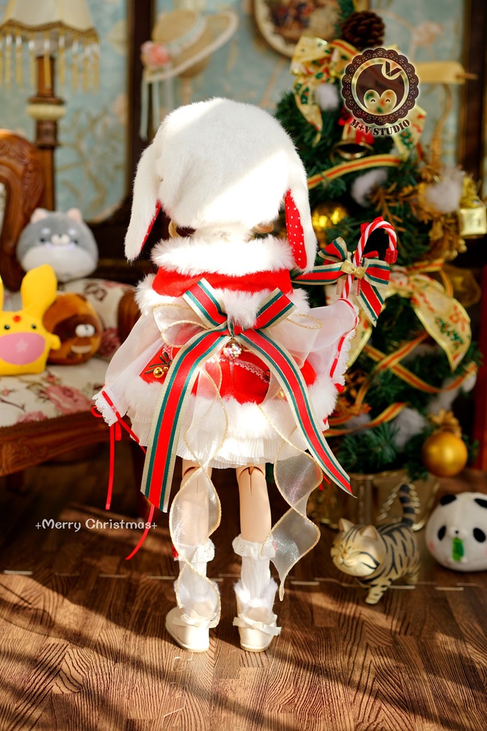 MDD (S/M/L胸)可愛いうさぎ耳帽子のクリスマス衣装10点セット