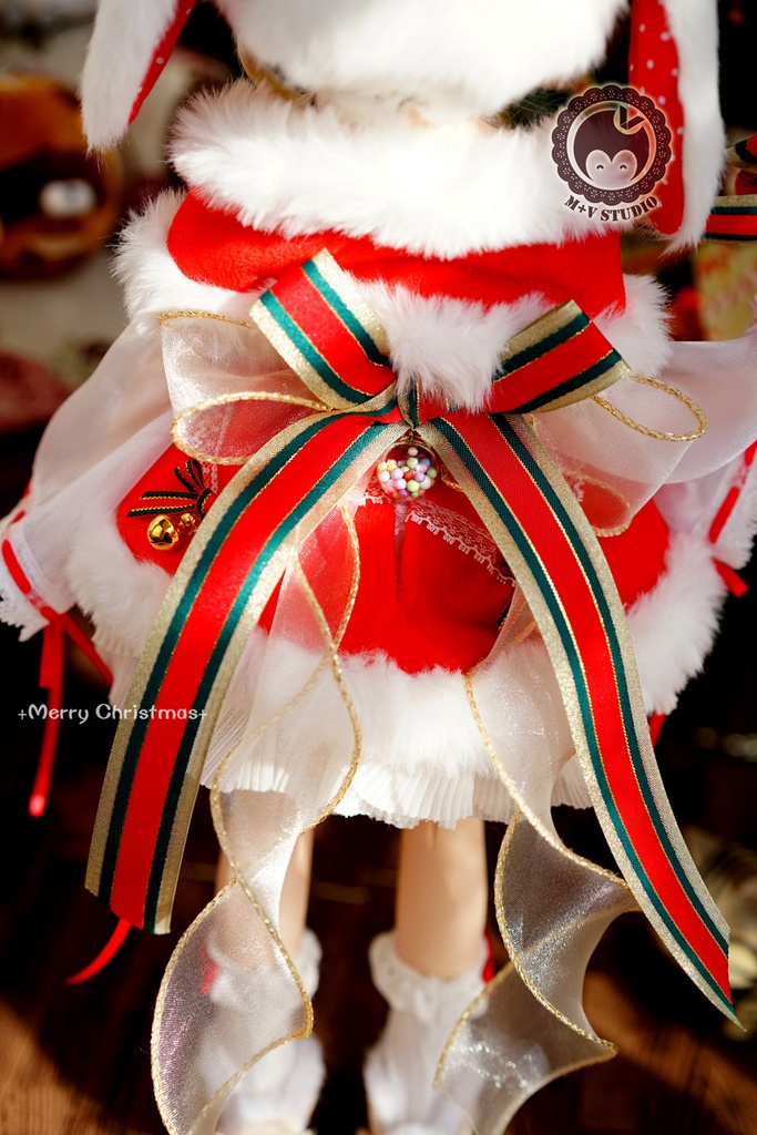 MDD (S/M/L胸)可愛いうさぎ耳帽子のクリスマス衣装10点セット