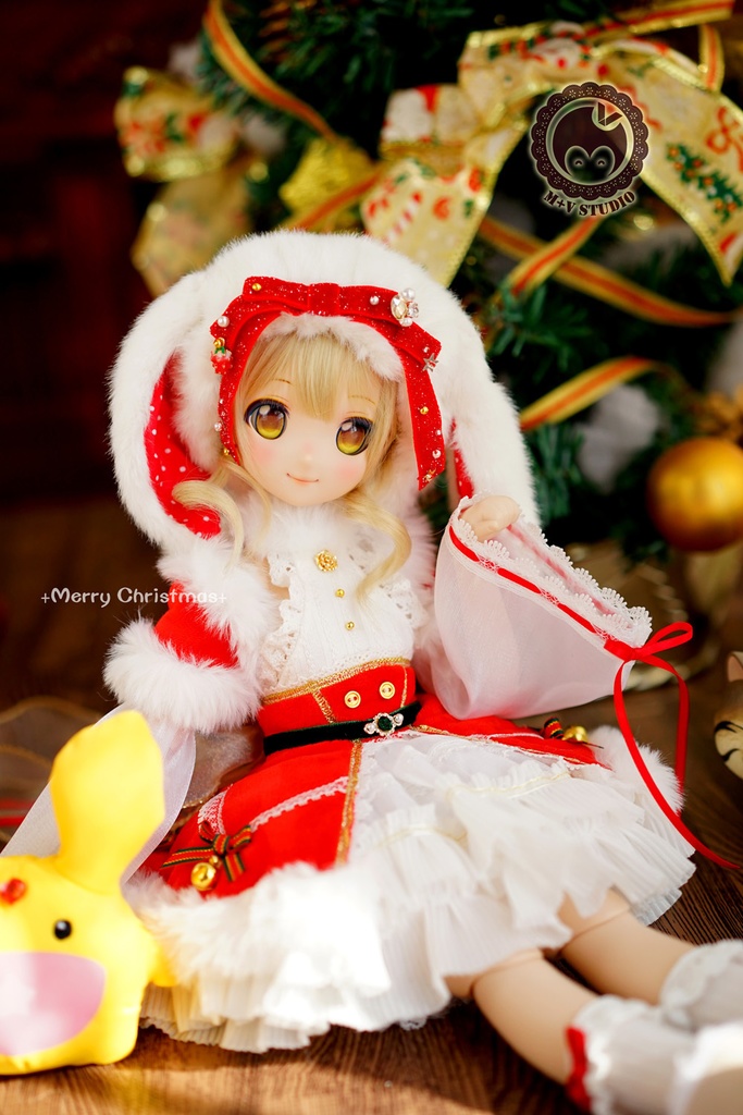 MDD (S/M/L胸)可愛いうさぎ耳帽子のクリスマス衣装10点セット