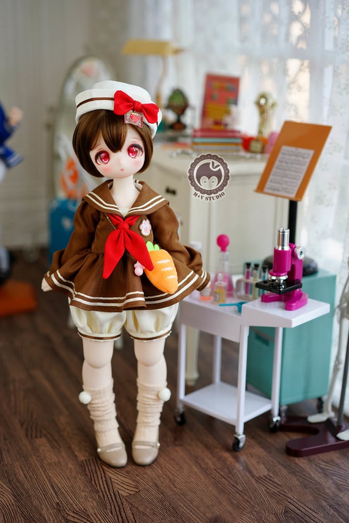 +Carrot+ MDD (S/M胸)、MSD、kumakoサイズ、かわいいマリン風ワンピース5点セット