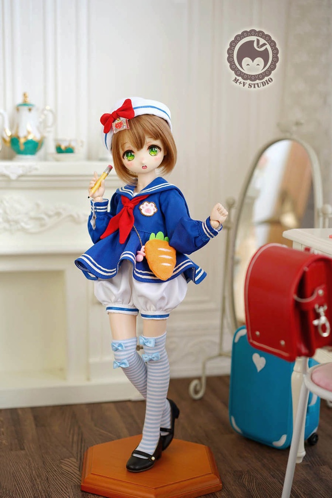 +Carrot+ MDD (S/M胸)、MSD、kumakoサイズ、かわいいマリン風ワンピース5点セット