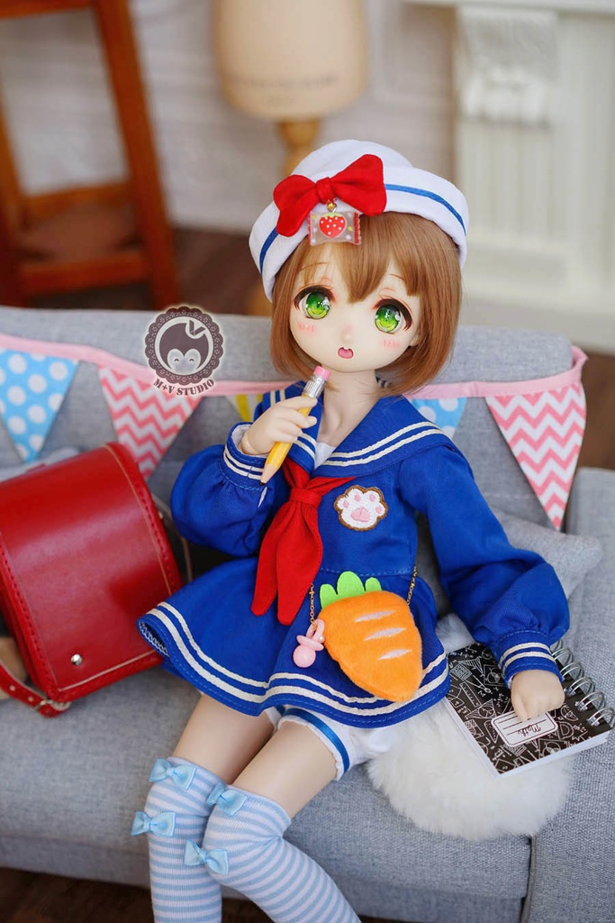+Carrot+ MDD (S/M胸)、MSD、kumakoサイズ、かわいいマリン風ワンピース5点セット