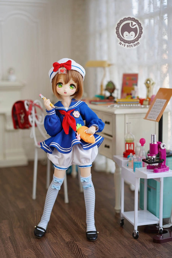 +Carrot+ MDD (S/M胸)、MSD、kumakoサイズ、かわいいマリン風ワンピース5点セット