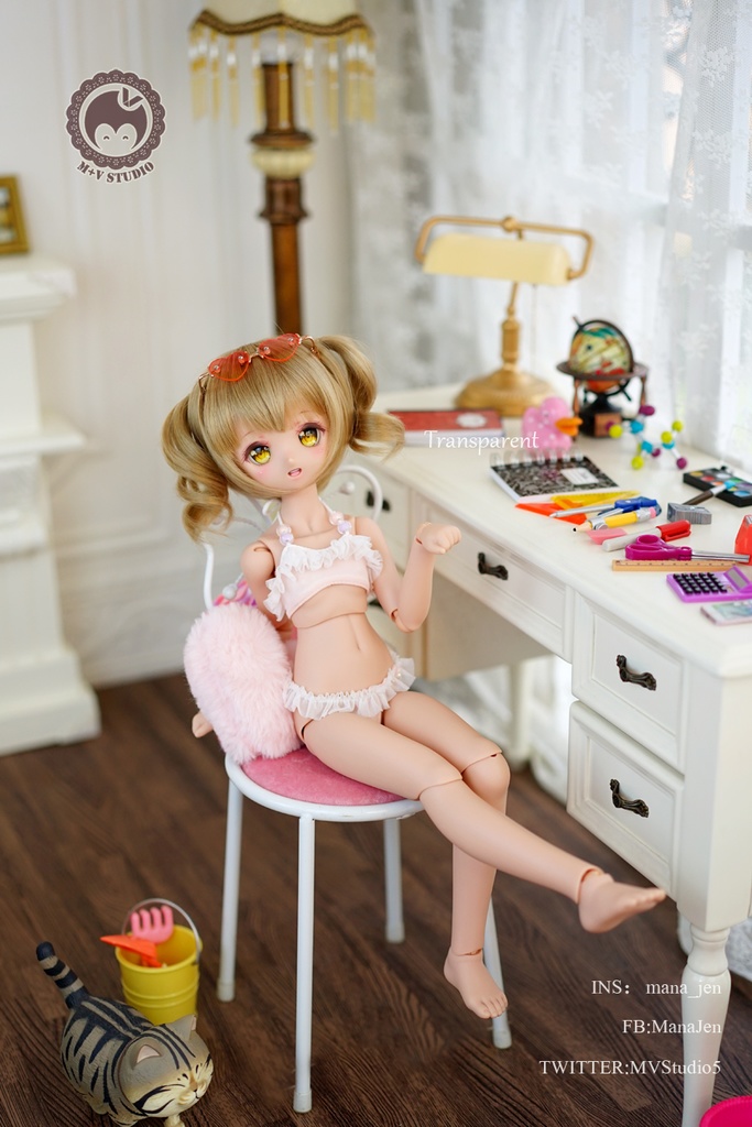 -transparent-MDD水着 S,L,M胸 ドール ドルフィードリーム ドール服 水色ORピンク