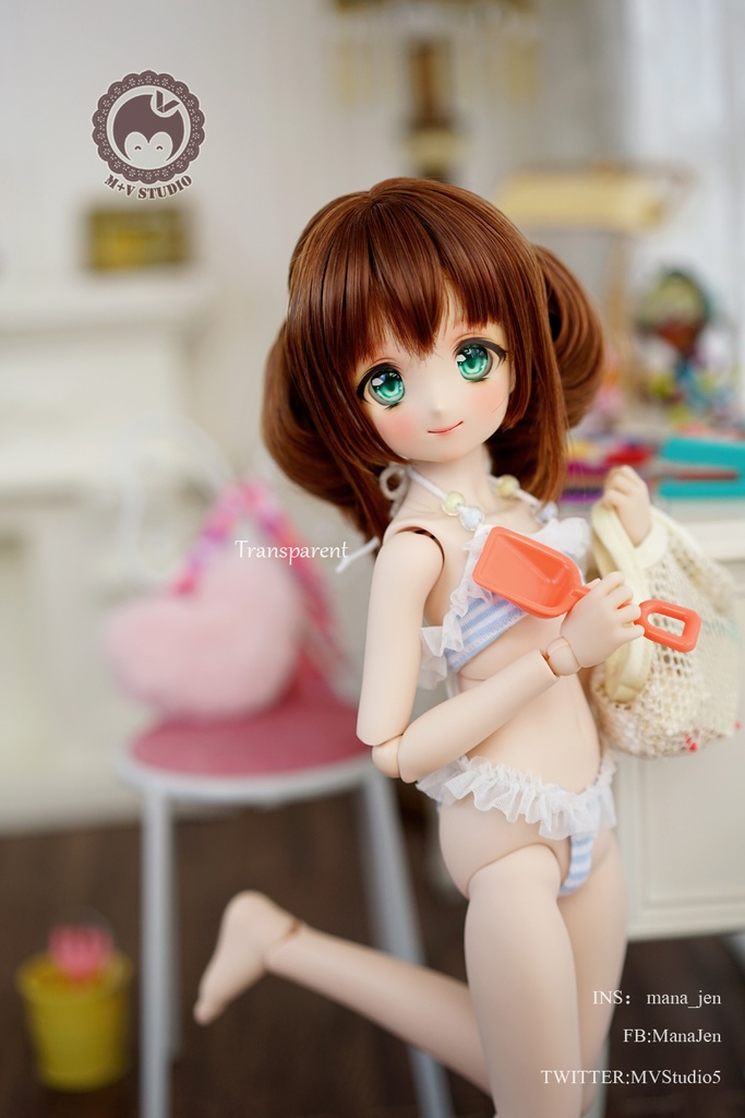 -transparent-MDD水着 S,L,M胸 ドール ドルフィードリーム ドール服 水色ORピンク