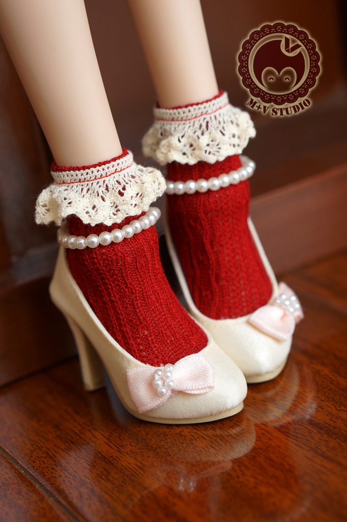 【喵屋ニャンハウス】MSD,SD/DD MDD 用冬日レース·ソックス1/3 1/4BJD