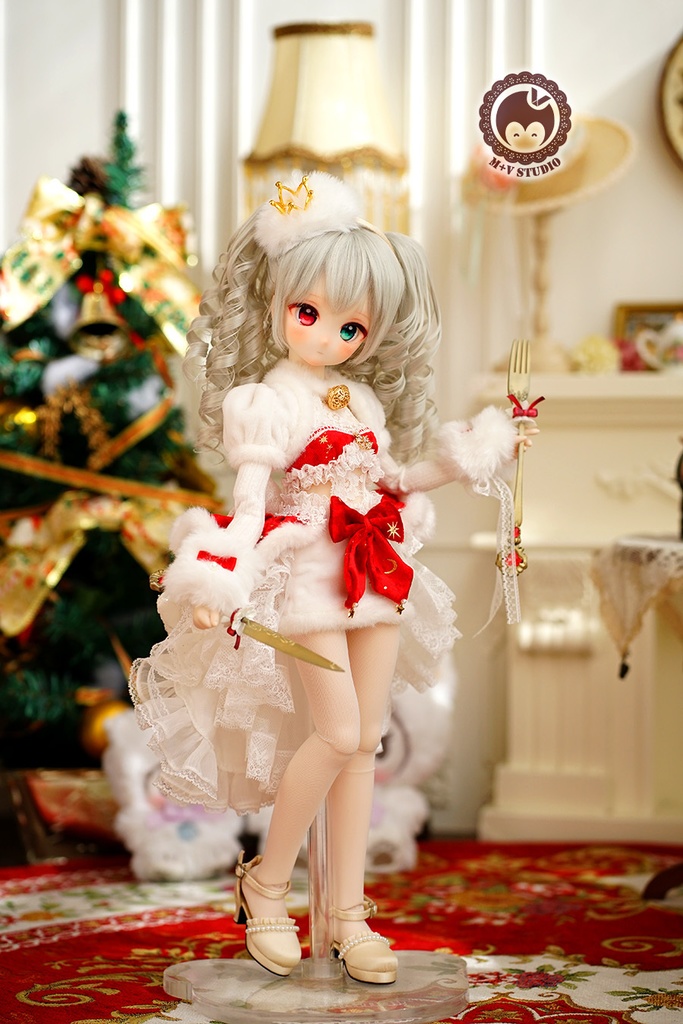 【ニャンハウス】-霜花の旋律-MDD(S/M) PUYODOLL 熊妹4分BJD用洋服10点セット