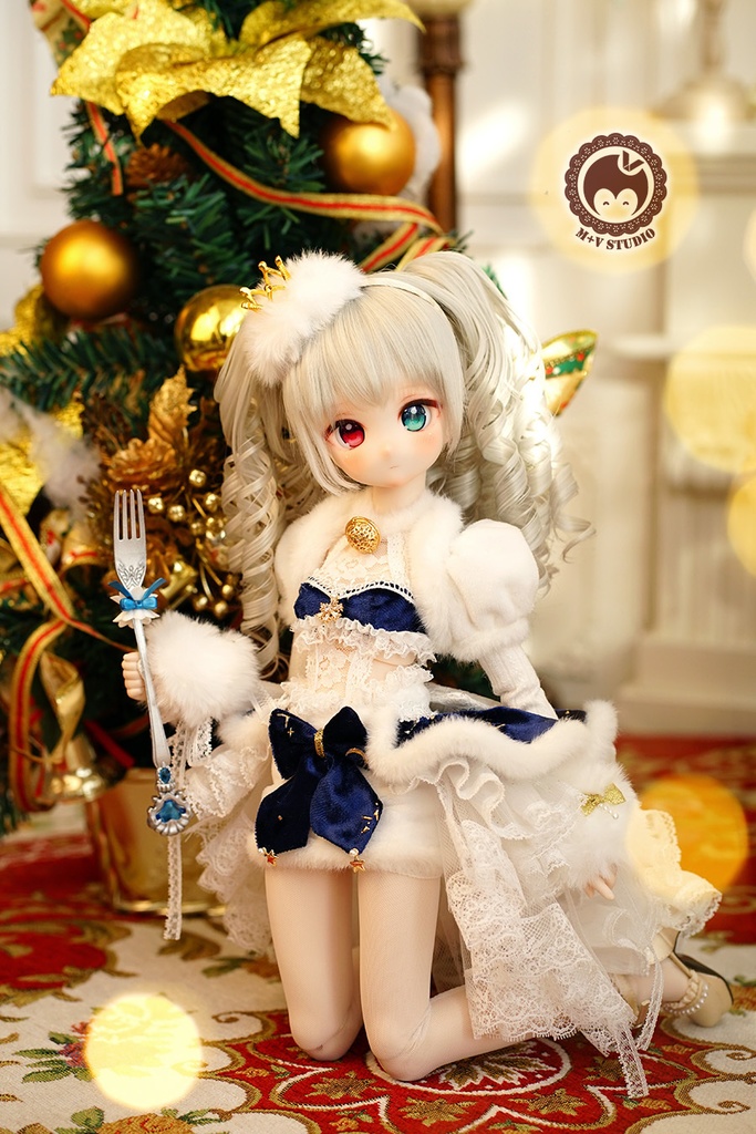 【ニャンハウス】-霜花の旋律-MDD(S/M) PUYODOLL 熊妹4分BJD用洋服10点セット