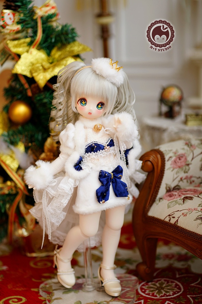【ニャンハウス】-霜花の旋律-MDD(S/M) PUYODOLL 熊妹4分BJD用洋服10点セット