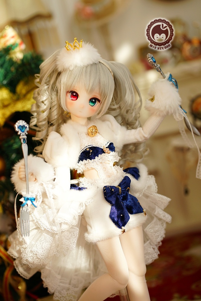 【ニャンハウス】-霜花の旋律-MDD(S/M) PUYODOLL 熊妹4分BJD用洋服10点セット