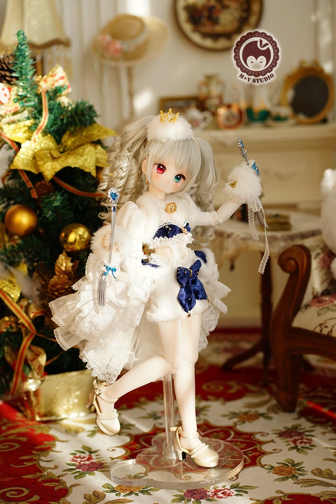 【ニャンハウス】-霜花の旋律-MDD(S/M) PUYODOLL 熊妹4分BJD用洋服10点セット