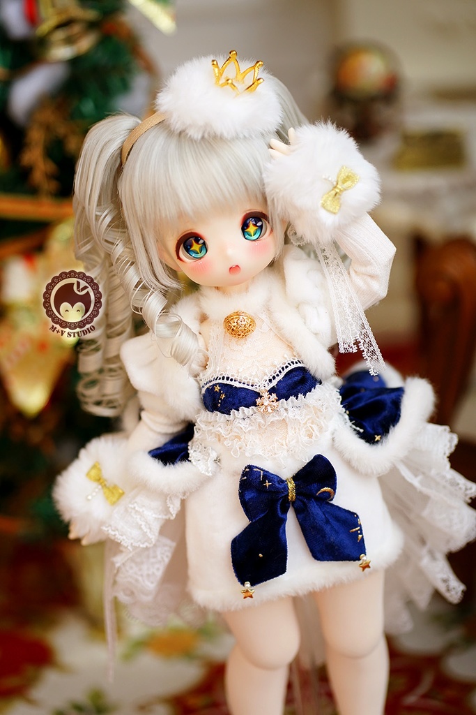 【ニャンハウス】-霜花の旋律-MDD(S/M) PUYODOLL 熊妹4分BJD用洋服10点セット