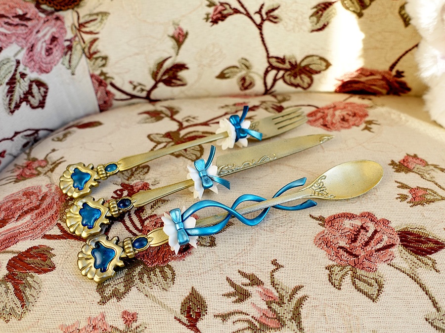 撮影用小道具(ナイフとフォークスプーン)DD SD BJD MDD MSD PUYODOLL3分4分