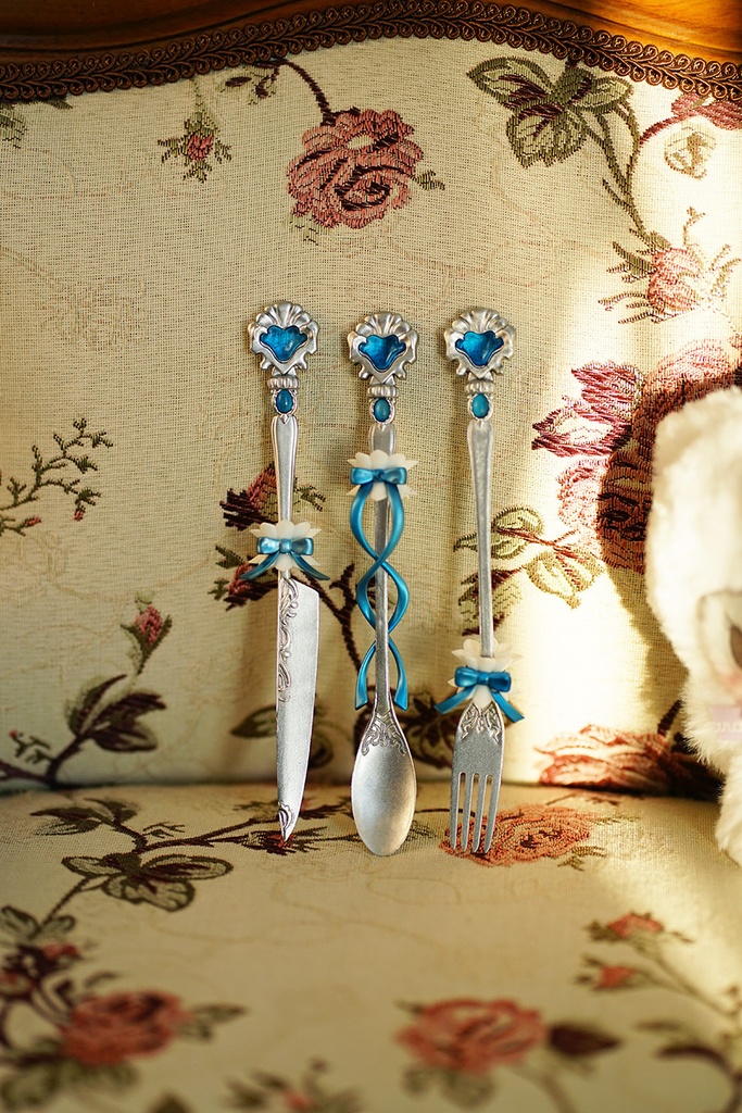 撮影用小道具(ナイフとフォークスプーン)DD SD BJD MDD MSD PUYODOLL3分4分