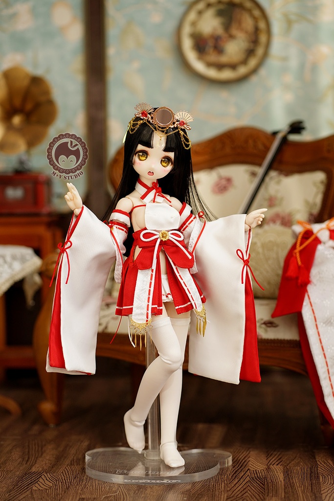 【雪月姬】MDD(S/M/L),MSD PUYOODOLL用洋風女巫着物9点セット