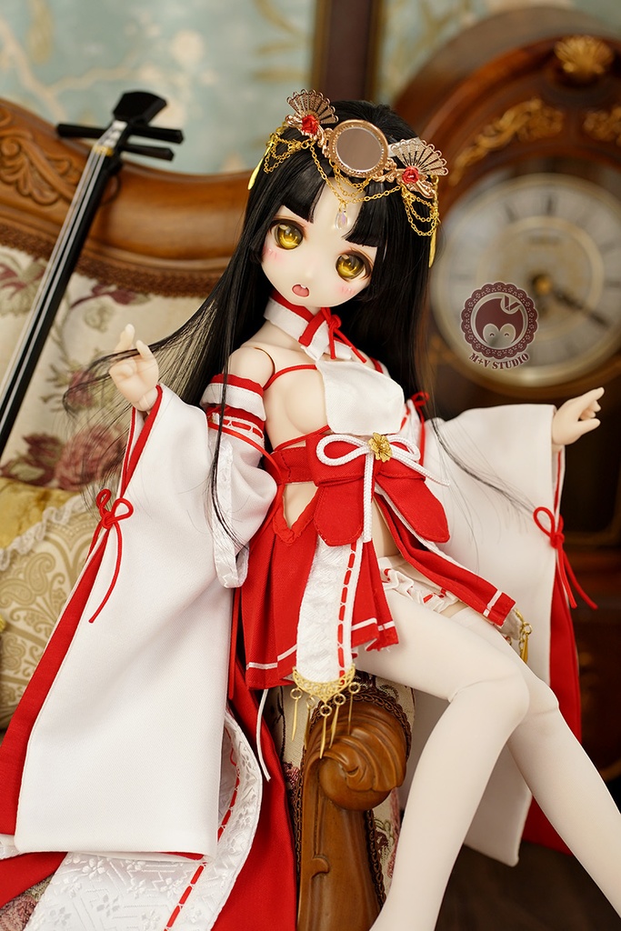 【雪月姬】MDD(S/M/L),MSD PUYOODOLL用洋風女巫着物9点セット