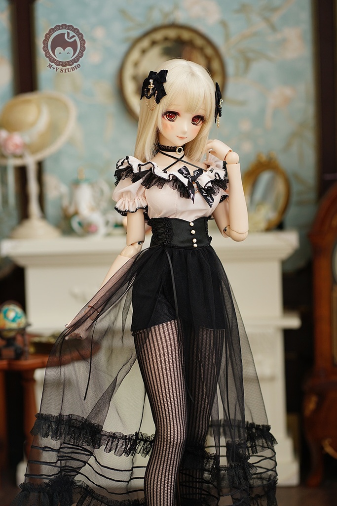 【喵屋ニャンハウス】黯黑糖 DD（L/M）,DDDY SDGR BJD3分用洋服7点セット（2色あり）