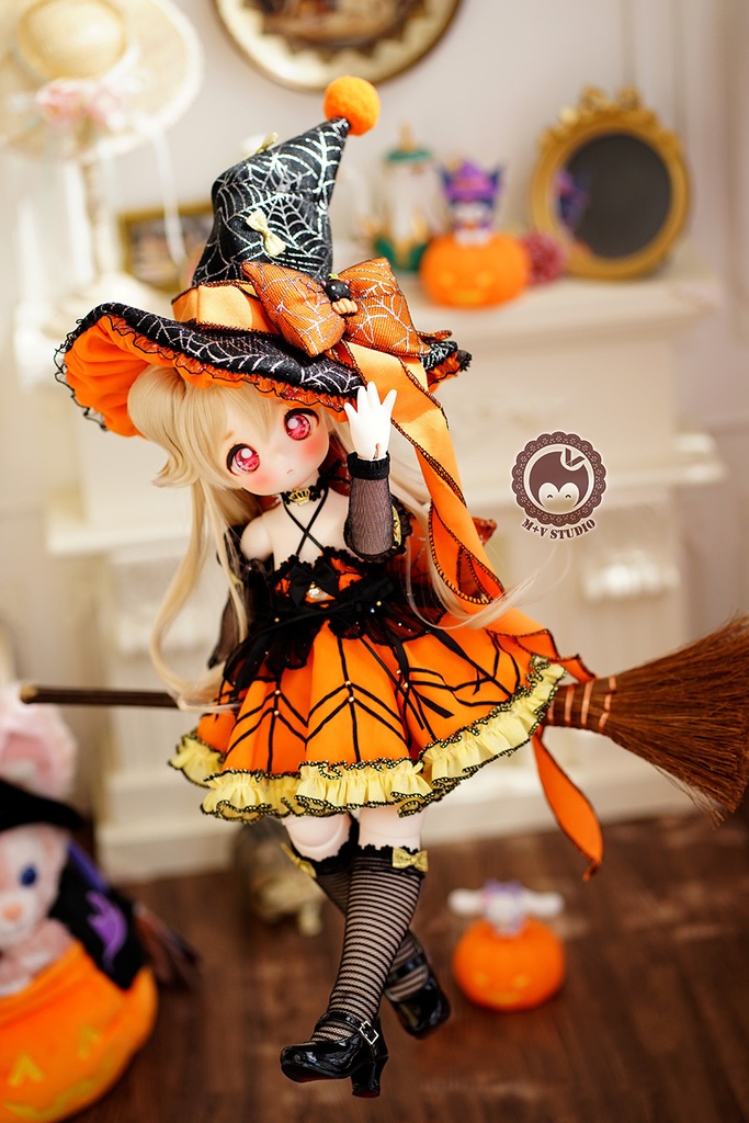 【喵屋ニャンハウス】クモ魔女 KUMAKO PUYOODOLL MDD(S/M胸)SDM用洋服10点