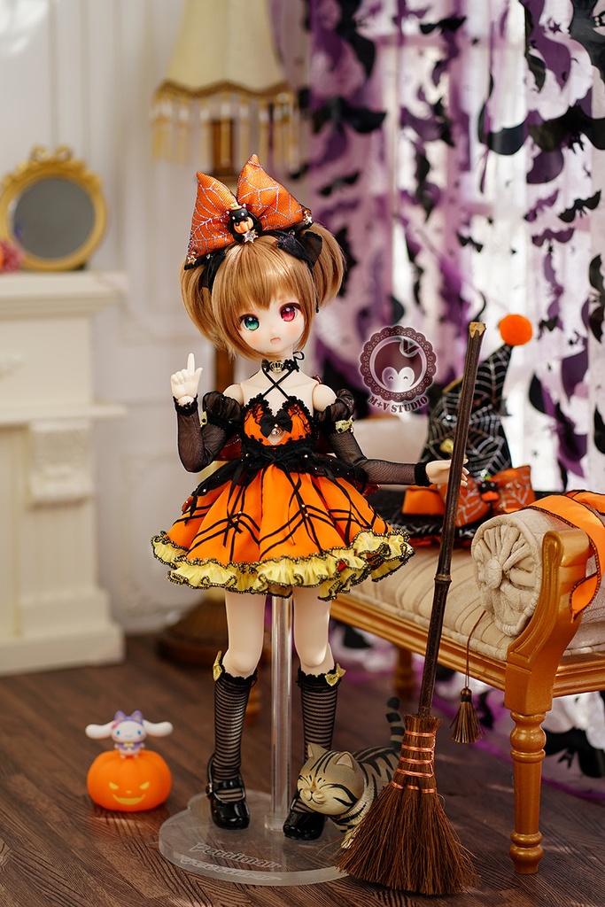 【喵屋ニャンハウス】クモ魔女 KUMAKO PUYOODOLL MDD(S/M胸)SDM用洋服10点