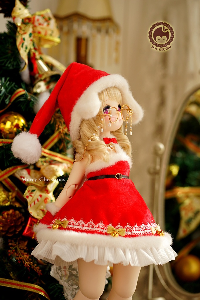 【Aries】クリスマス新商品 1/4BJD MDD SDM KUMAKO PUYOODOLL用洋服7点セット
