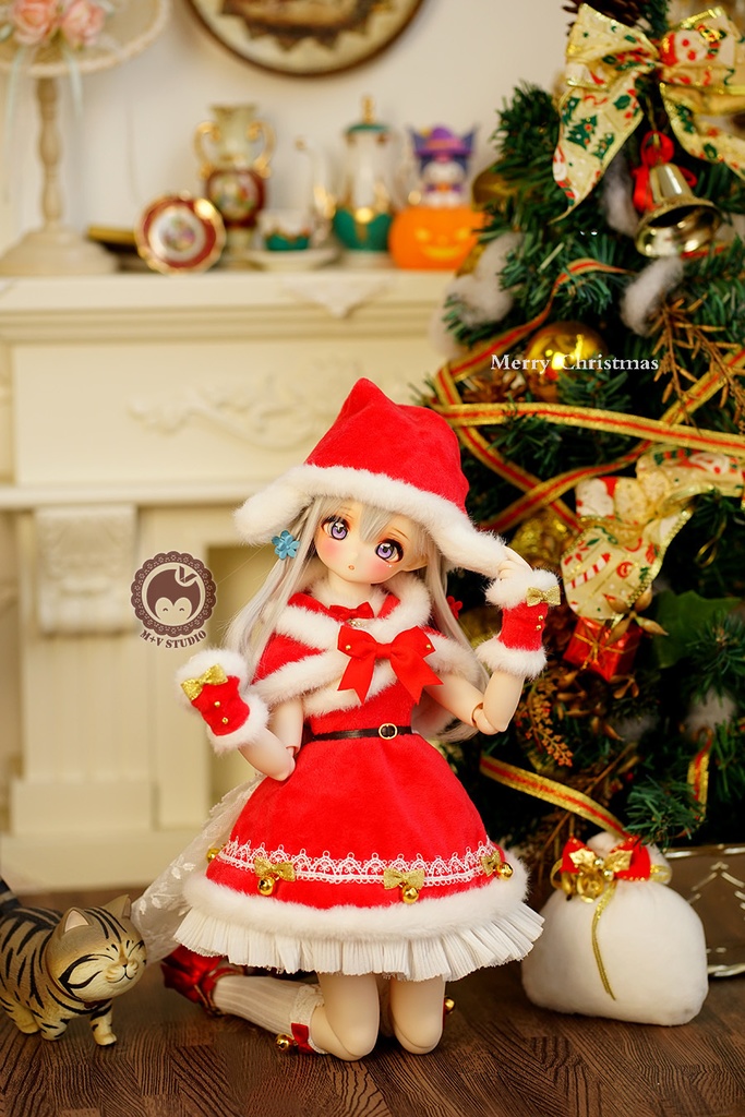 【Aries】クリスマス新商品 1/4BJD MDD SDM KUMAKO PUYOODOLL用洋服7点セット