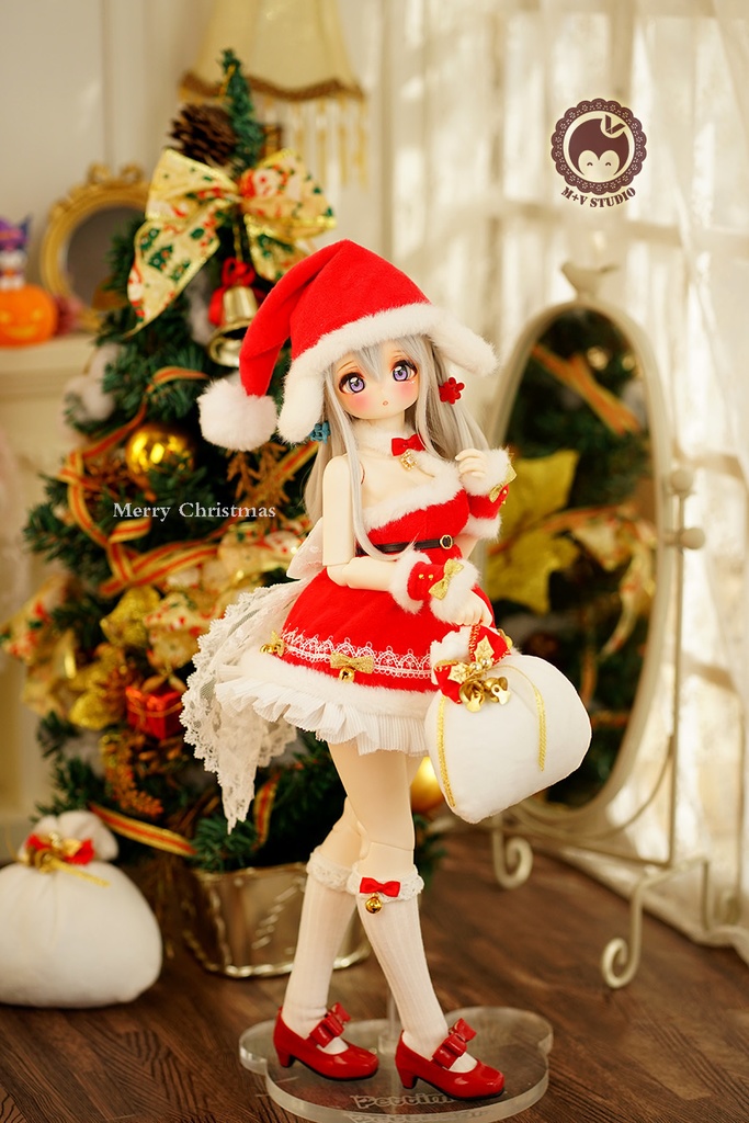【Aries】クリスマス新商品 1/4BJD MDD SDM KUMAKO PUYOODOLL用洋服7点セット
