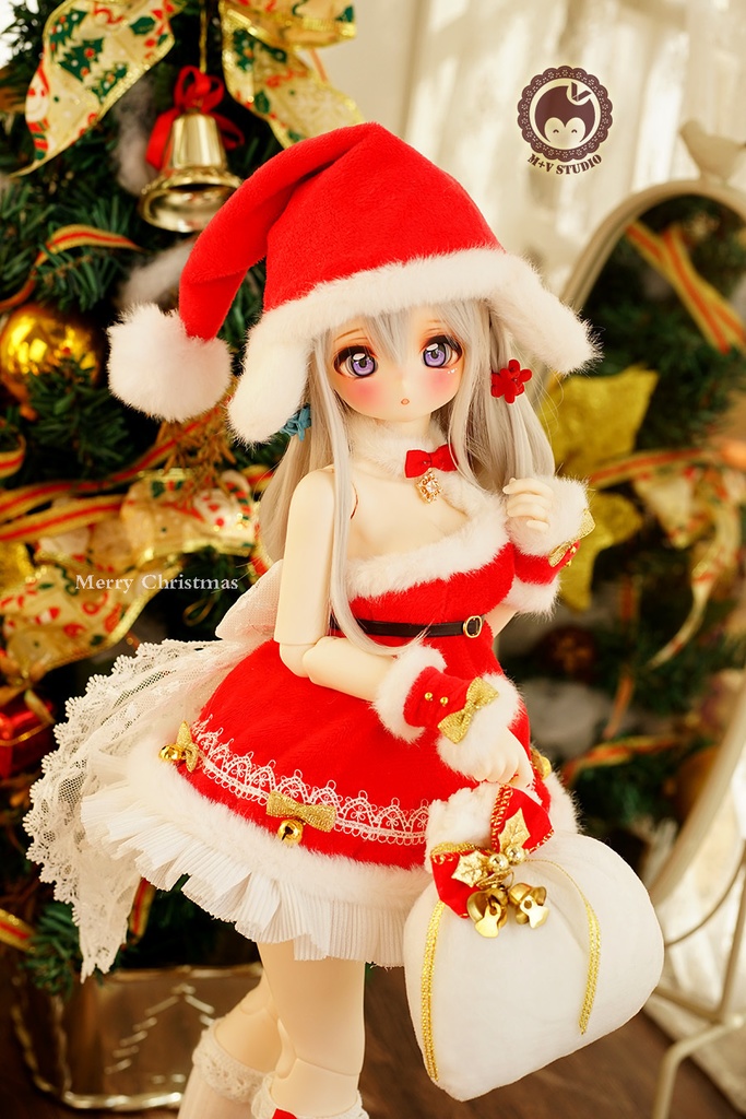 【Aries】クリスマス新商品 1/4BJD MDD SDM KUMAKO PUYOODOLL用洋服7点セット