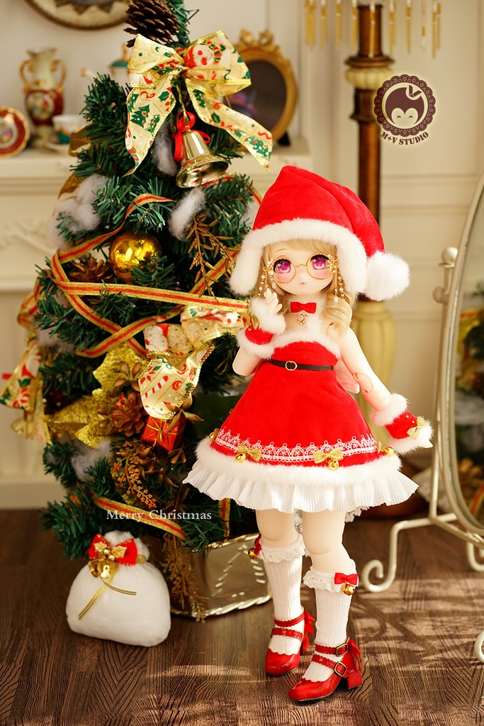 【Aries】クリスマス新商品 1/4BJD MDD SDM KUMAKO PUYOODOLL用洋服7点セット