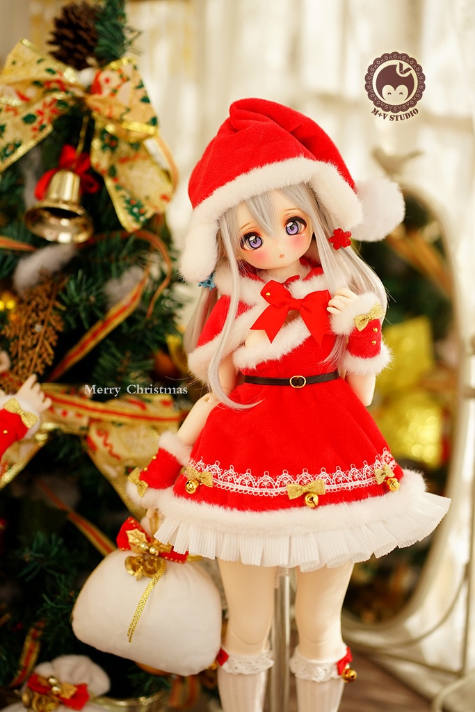 【Aries】クリスマス新商品 1/4BJD MDD SDM KUMAKO PUYOODOLL用洋服7点セット