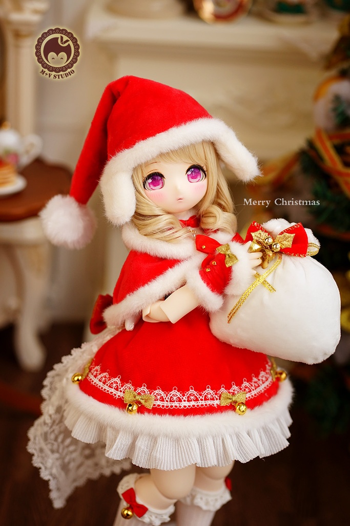 【Aries】クリスマス新商品 1/4BJD MDD SDM KUMAKO PUYOODOLL用洋服7点セット