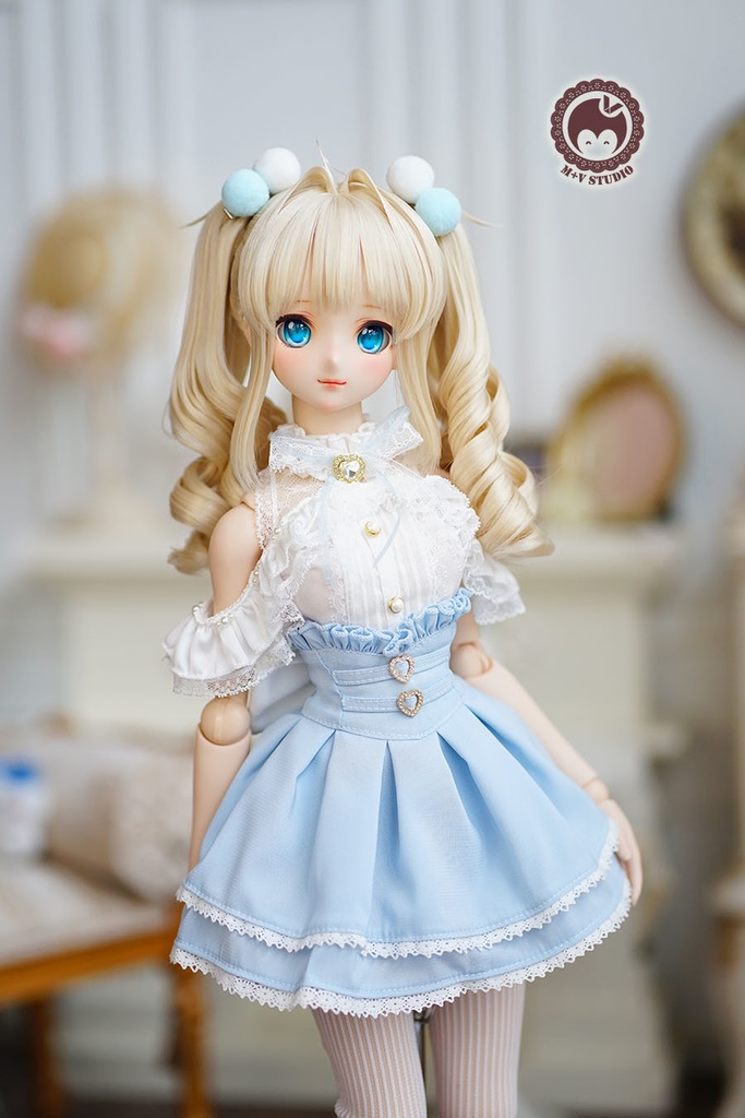 【白いちごです】服6点セットDD2 DD3 DDS DDDY(S.M.L胸)洋服 水色