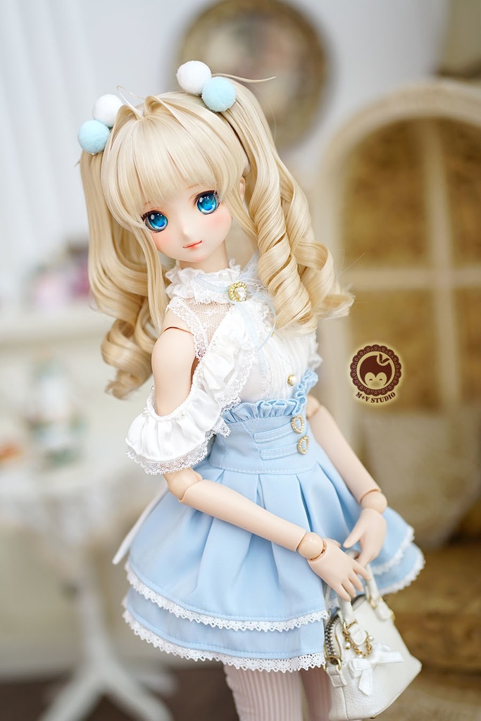 【白いちごです】服6点セットDD2 DD3 DDS DDDY(S.M.L胸)洋服 水色