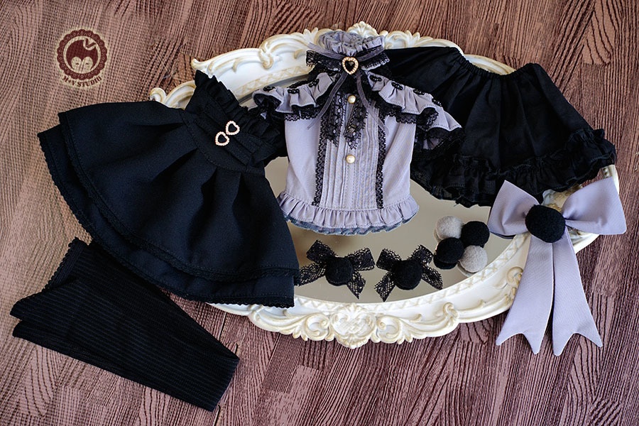 【白いちごです】服6点セットDD2 DD3 DDS DDDY(S.M.L胸)洋服 水色