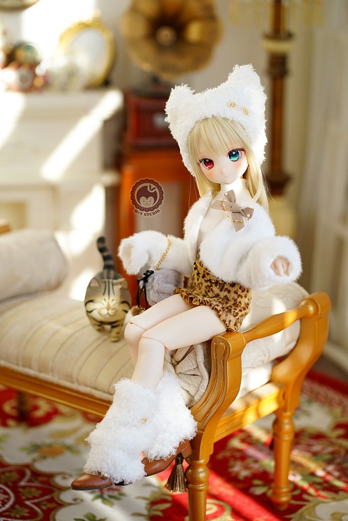 【ファーコート】SDM/MSD/MDD 1/4BJD女用(白いです,黒,灰色)