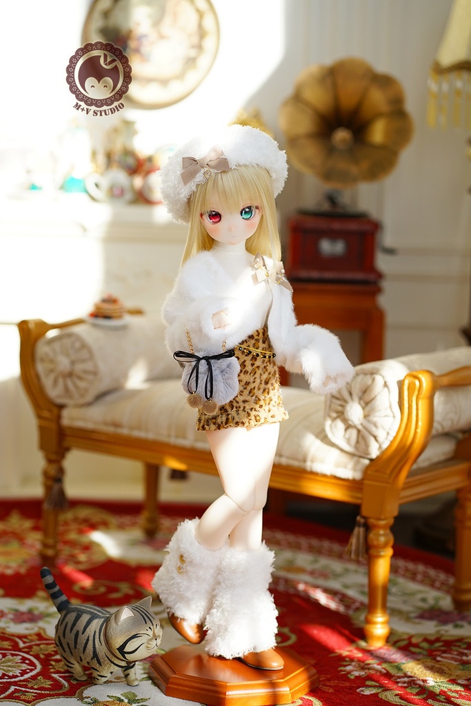 【ファーコート】SDM/MSD/MDD 1/4BJD女用(白いです,黒,灰色)