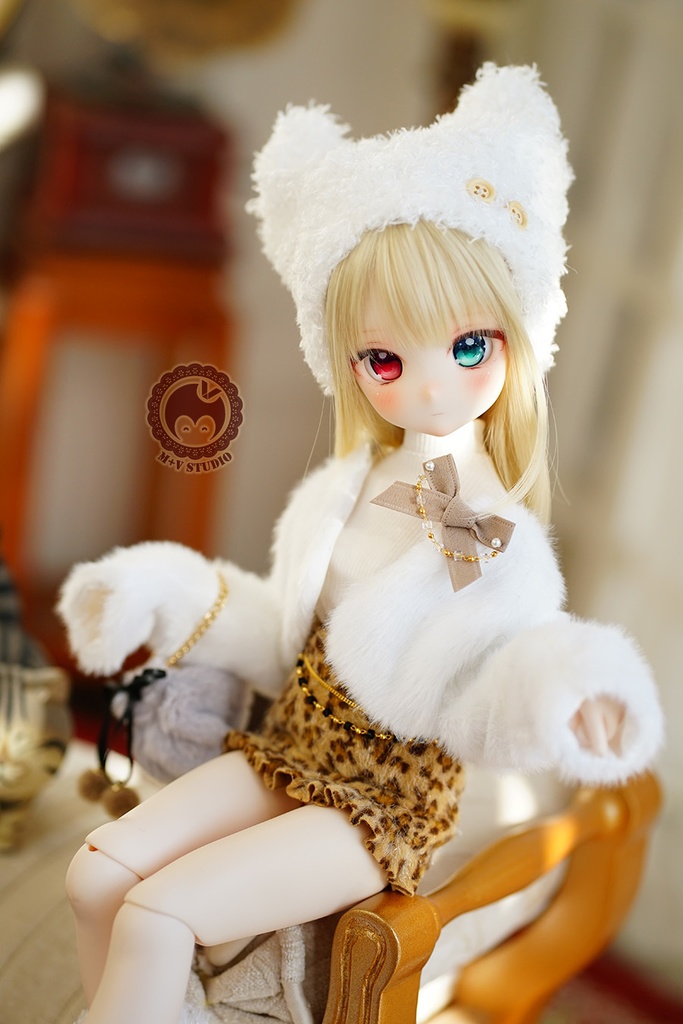 【猫の耳帽子】3分 4分 6分YOSD SDM/MSD/MDD 1/4BJD女DD3 DDDY DDS 3分(S,M,L)SD13 puyoodoll全尺寸