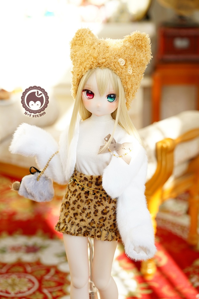 【猫の耳帽子】3分 4分 6分YOSD SDM/MSD/MDD 1/4BJD女DD3 DDDY DDS 3分(S,M,L)SD13 puyoodoll全尺寸