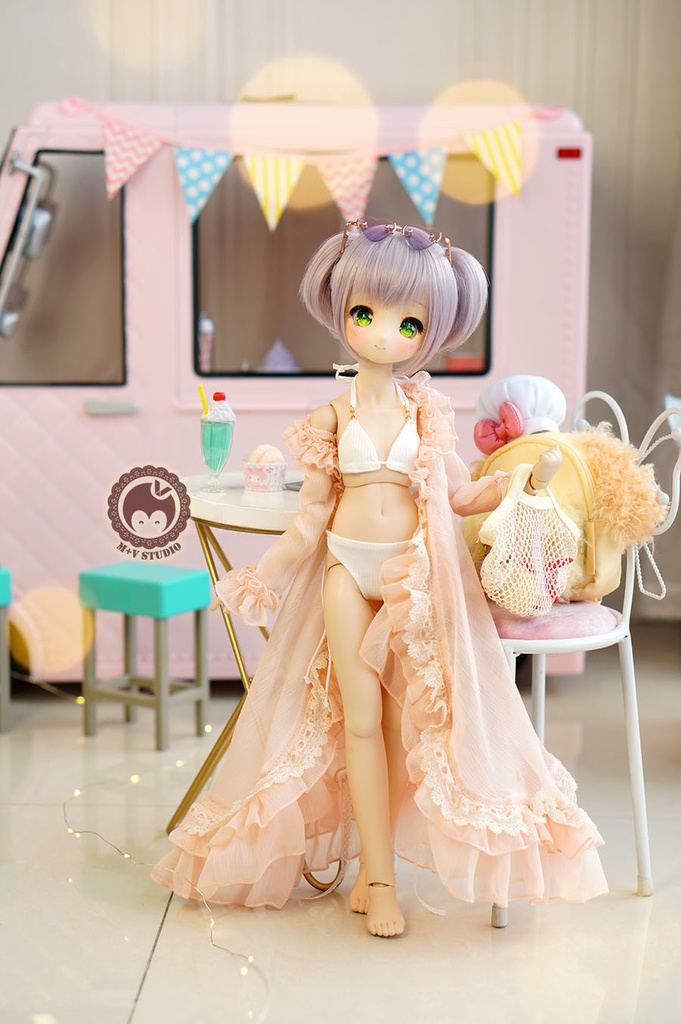 喵屋【薄雾】ビーチウェアMSD SDM MDD(S,L,M胸)　1/4BJD寝巻きドール　ドルフィードリーム　ドール服　