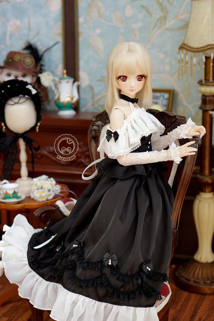 【喵屋】1/3BJD DD(SS/S/M/L)DDDY,SDGR女,AS58ド-ル用洋服7点セット
