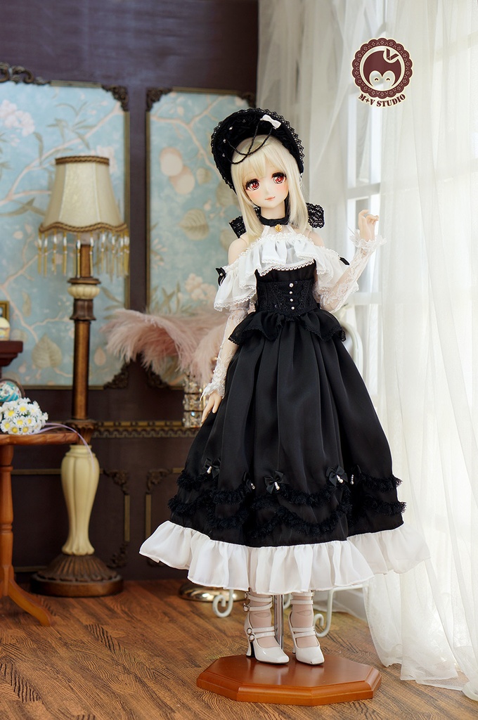 【喵屋】1/3BJD DD(SS/S/M/L)DDDY,SDGR女,AS58ド-ル用洋服7点セット