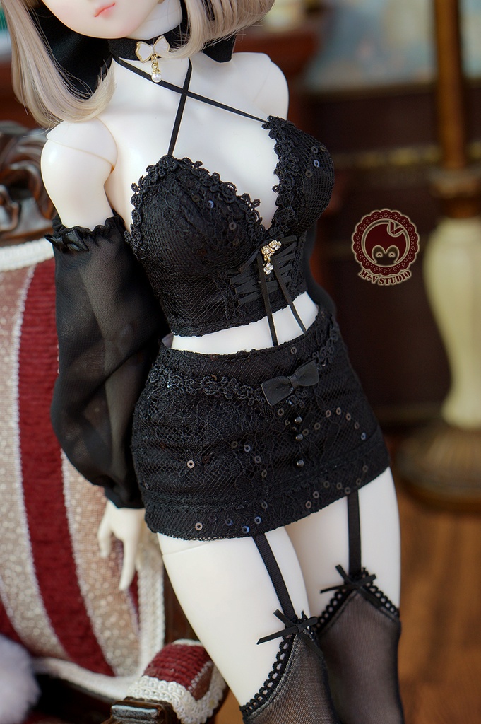 【喵屋】+恶魔爱神+1/3BJD DD(SS/S/M/L)DDS,SDGR女,AS58ド-ル用洋服7点セット