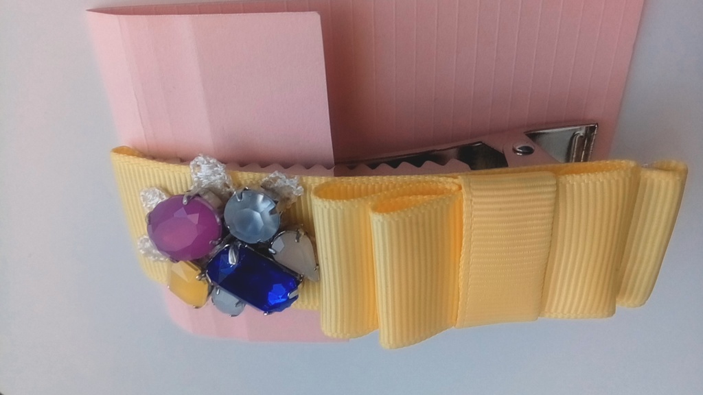 グログランリボン ヘアクリップ 京園イメージ