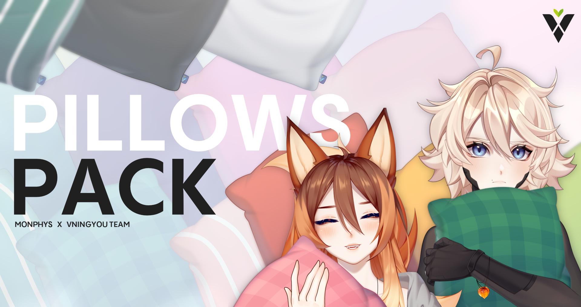 Free Pillows Pack Vtuber Materials Free Vtuber Assets Monphys Booth