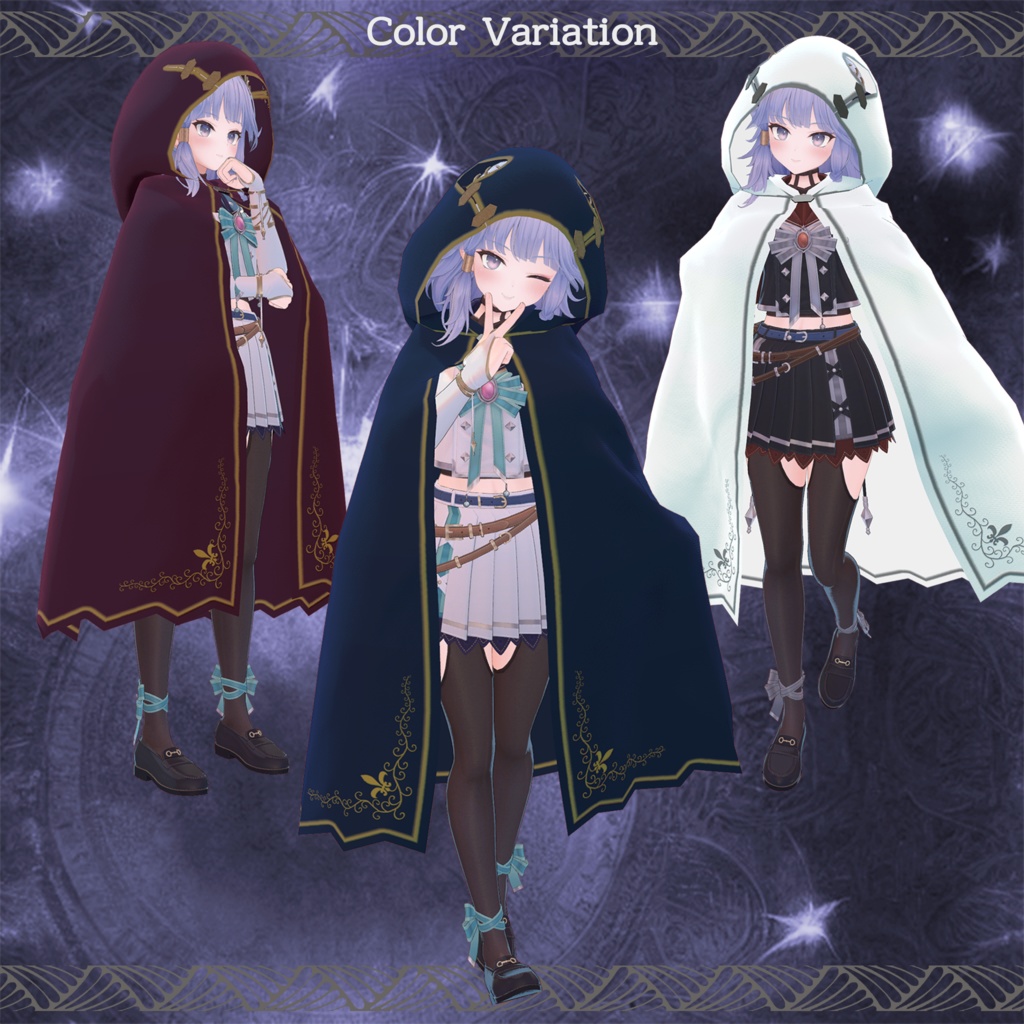 【3Dアバター用衣装】旅魔術師のローブ【Cloth使用】