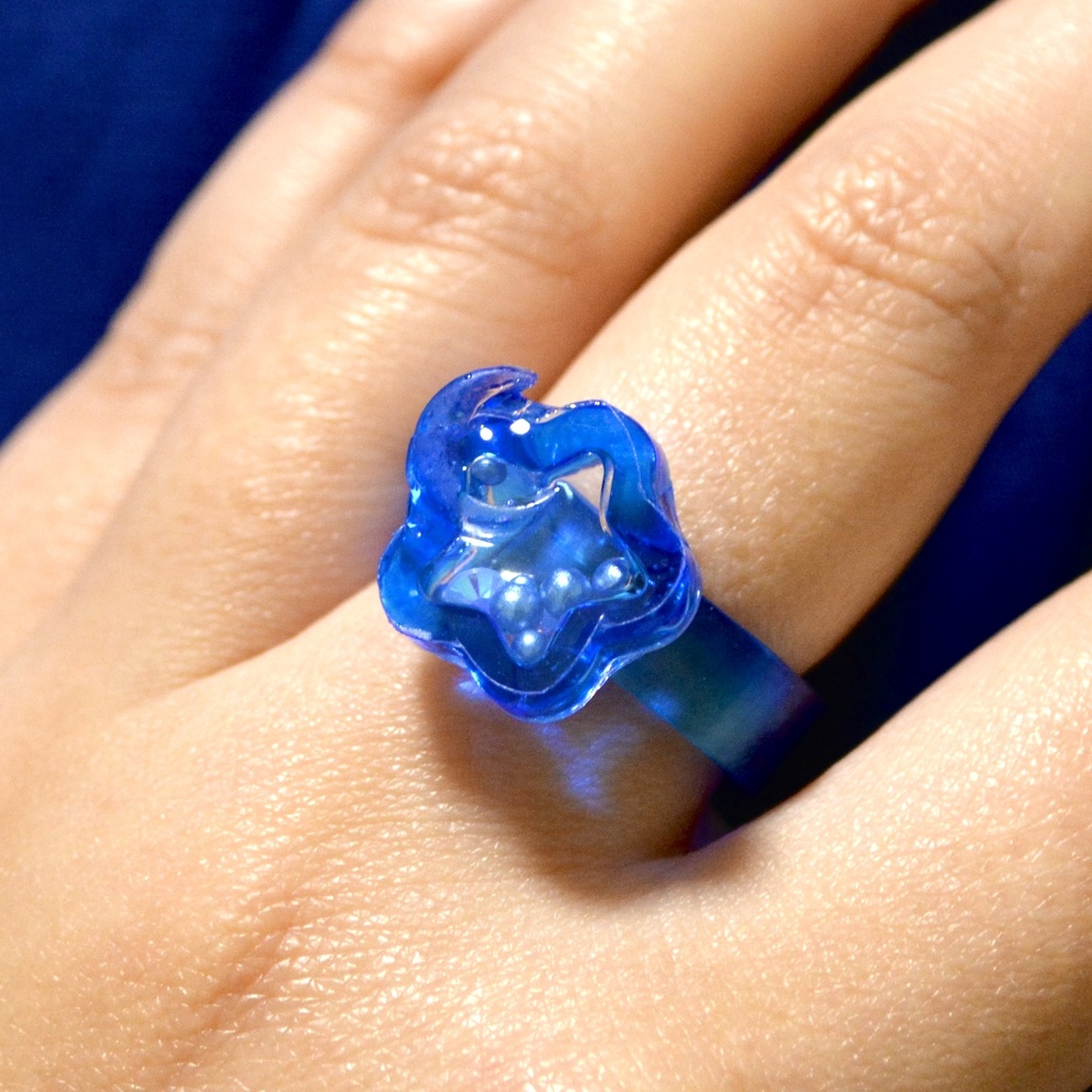 シャカシャカレジン推し色リング星形【BLUE】
