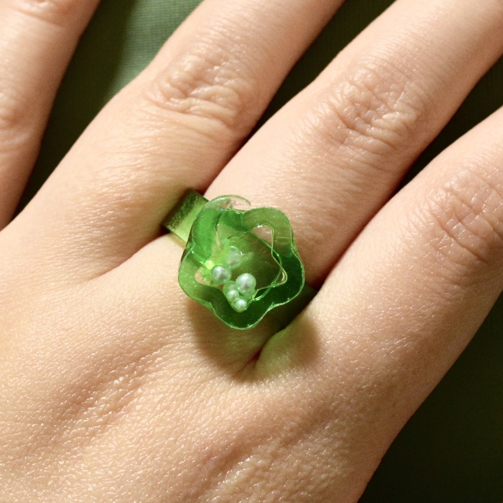 シャカシャカレジン推し色リング星形【GREEN】