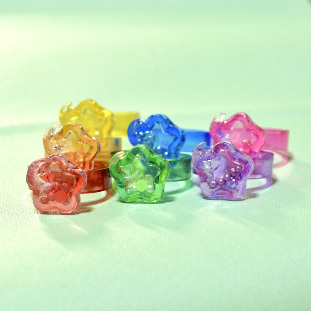 シャカシャカレジン推し色リング星形【YELLOW】