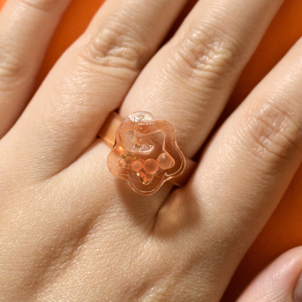 シャカシャカレジン推し色リング星形【ORANGE】